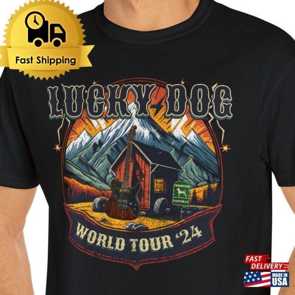 Premium  Lucky Dog 2020 Front Amp Back World Tour T-Shirt